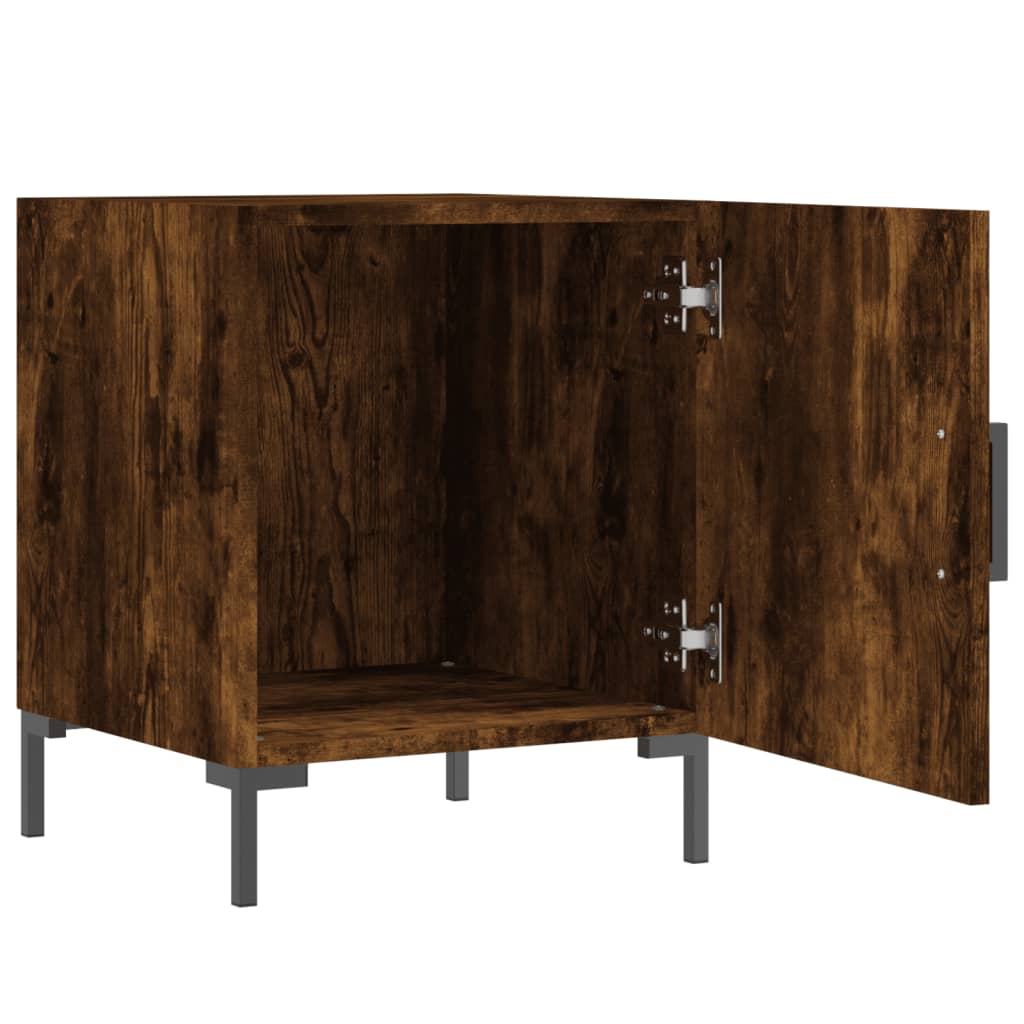 Maison Exclusive - Tables de chevet 2 pcs chêne fumé 40x40x50 cm bois d'ingénierie - 5