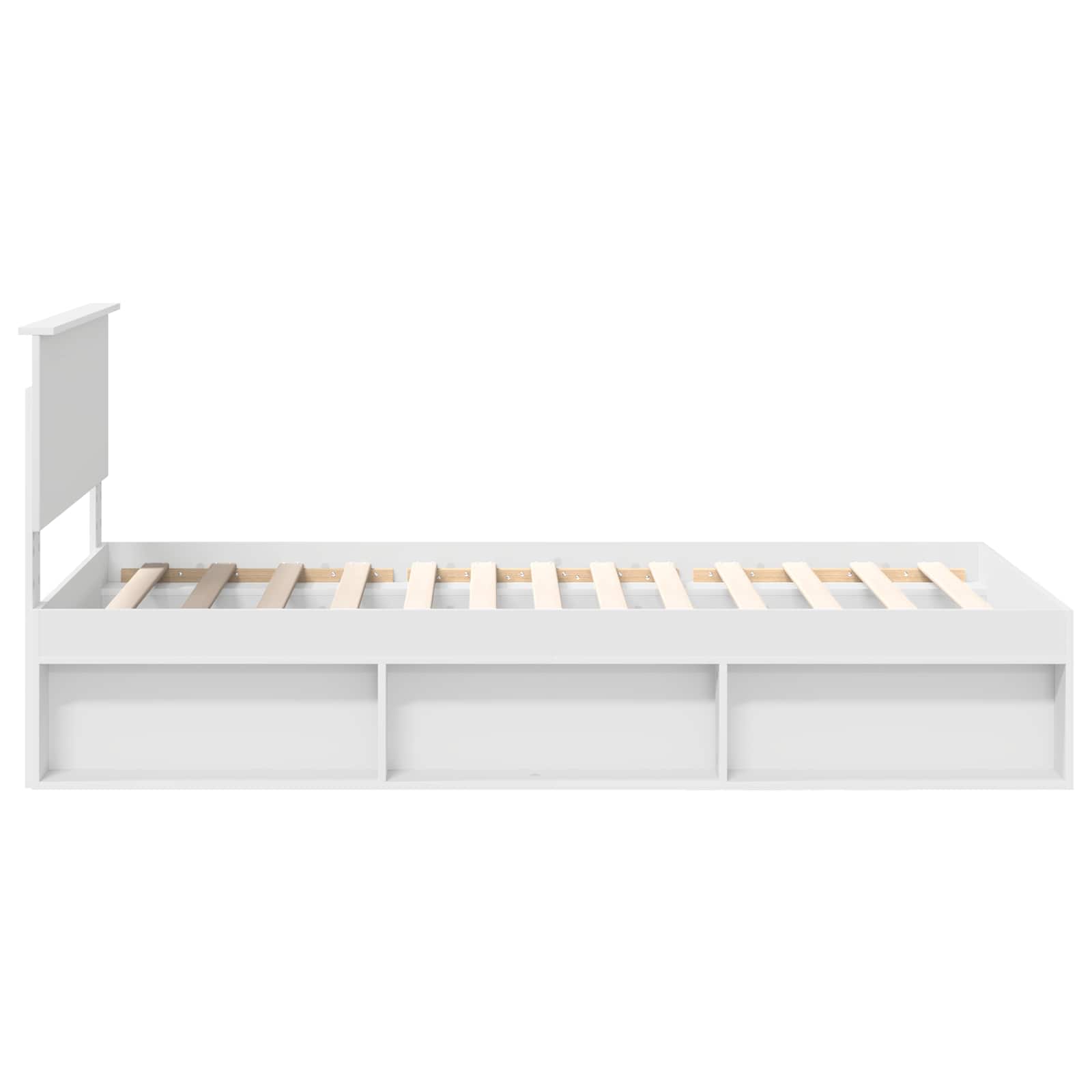 Cadre de lit avec tête de lit en pin massif blanc, 100 × 200 cm - 8