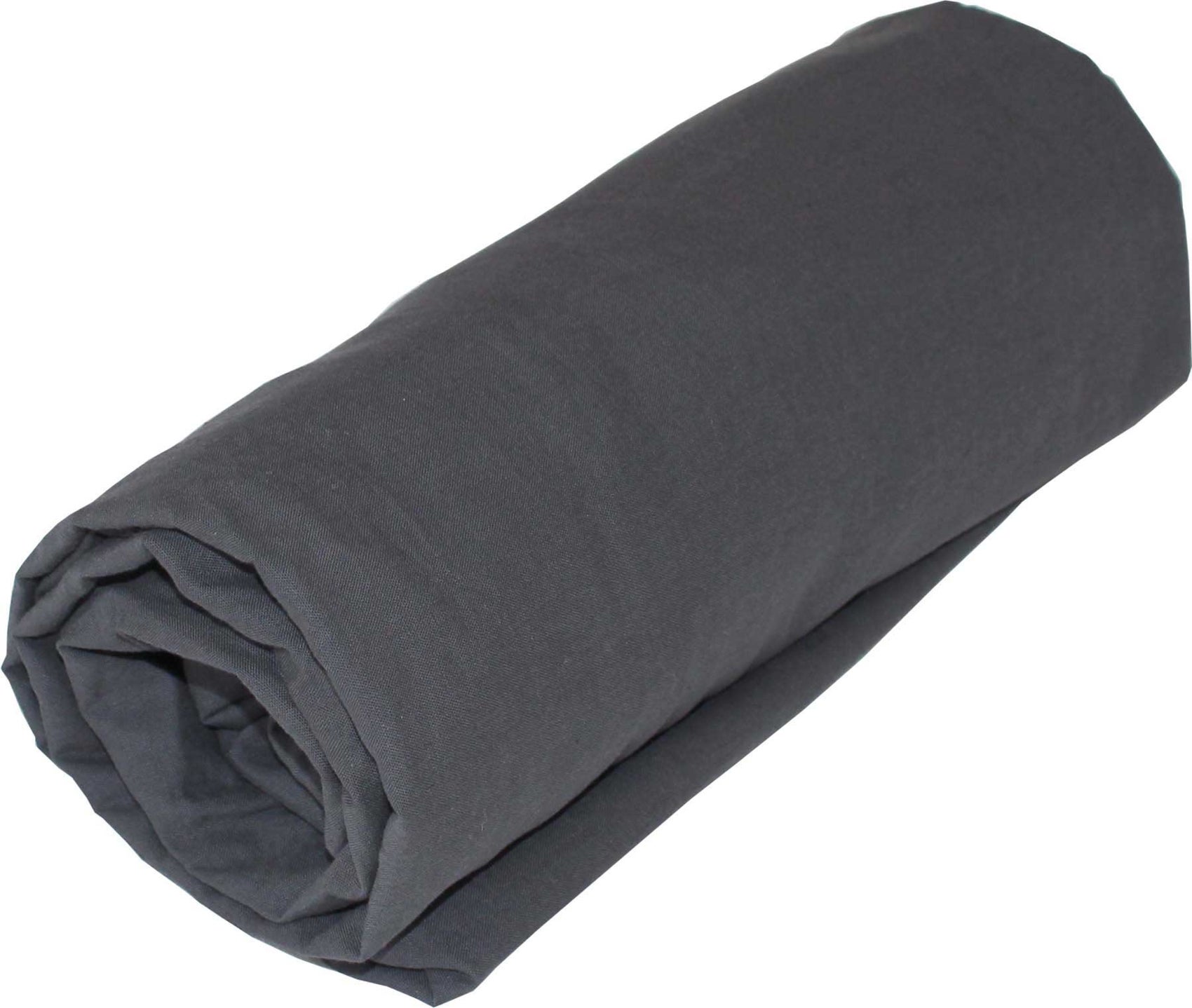 Drap housse en coton Lavé Oekotex - Gris anthracite - 160x200 cm - Coton - 2