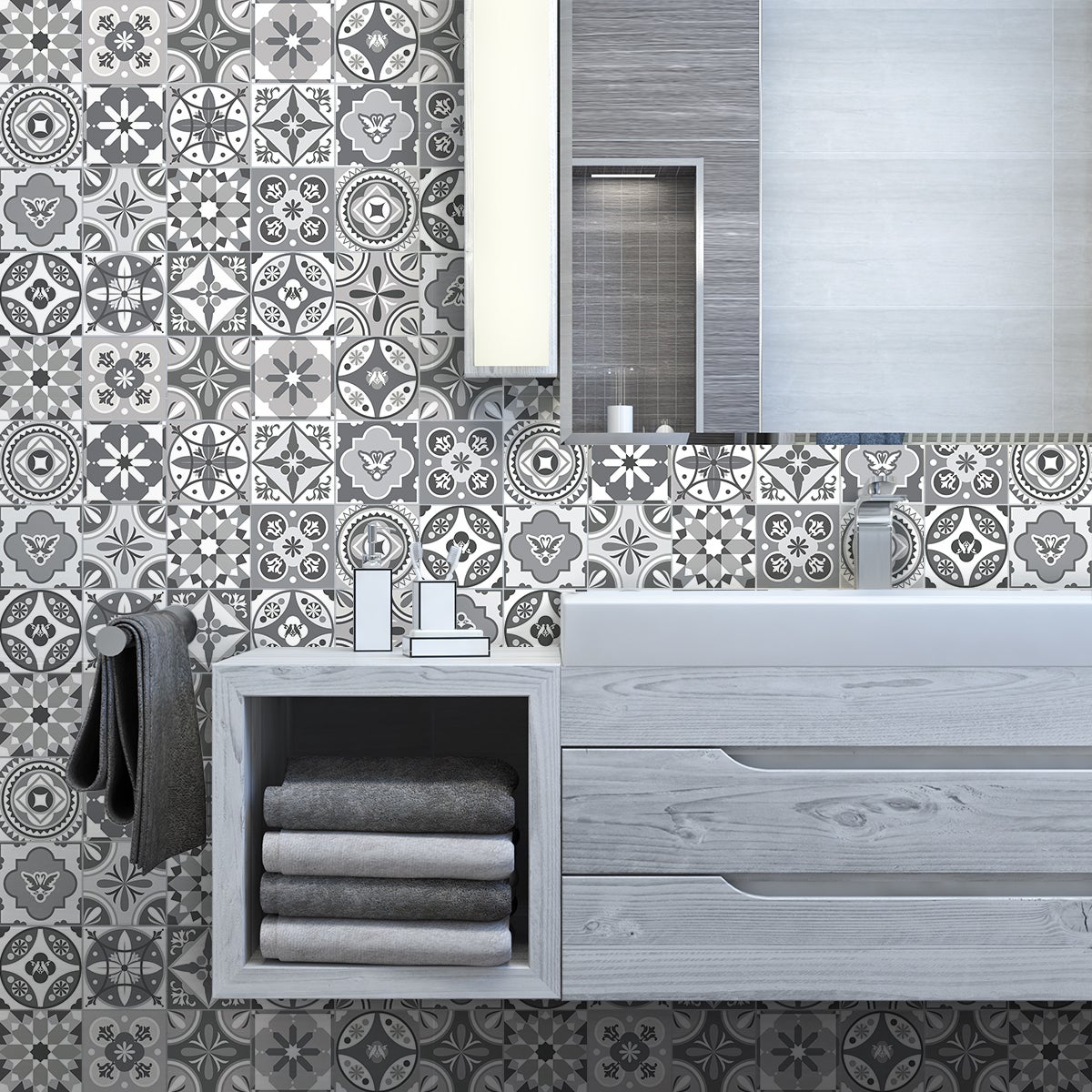 24 vinilos baldosas de cemento azulejos arcangel - adhesivo de pared - revestimiento sticker mural decorativo - 24stickers10x10cm