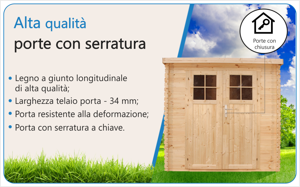 Abri de jardin en bois- porte verrouillable de haute qualité - Stockage extérieur l204xL142xH200cm/2.22m2- Petit abri à outils TIMBELA M311F - 8
