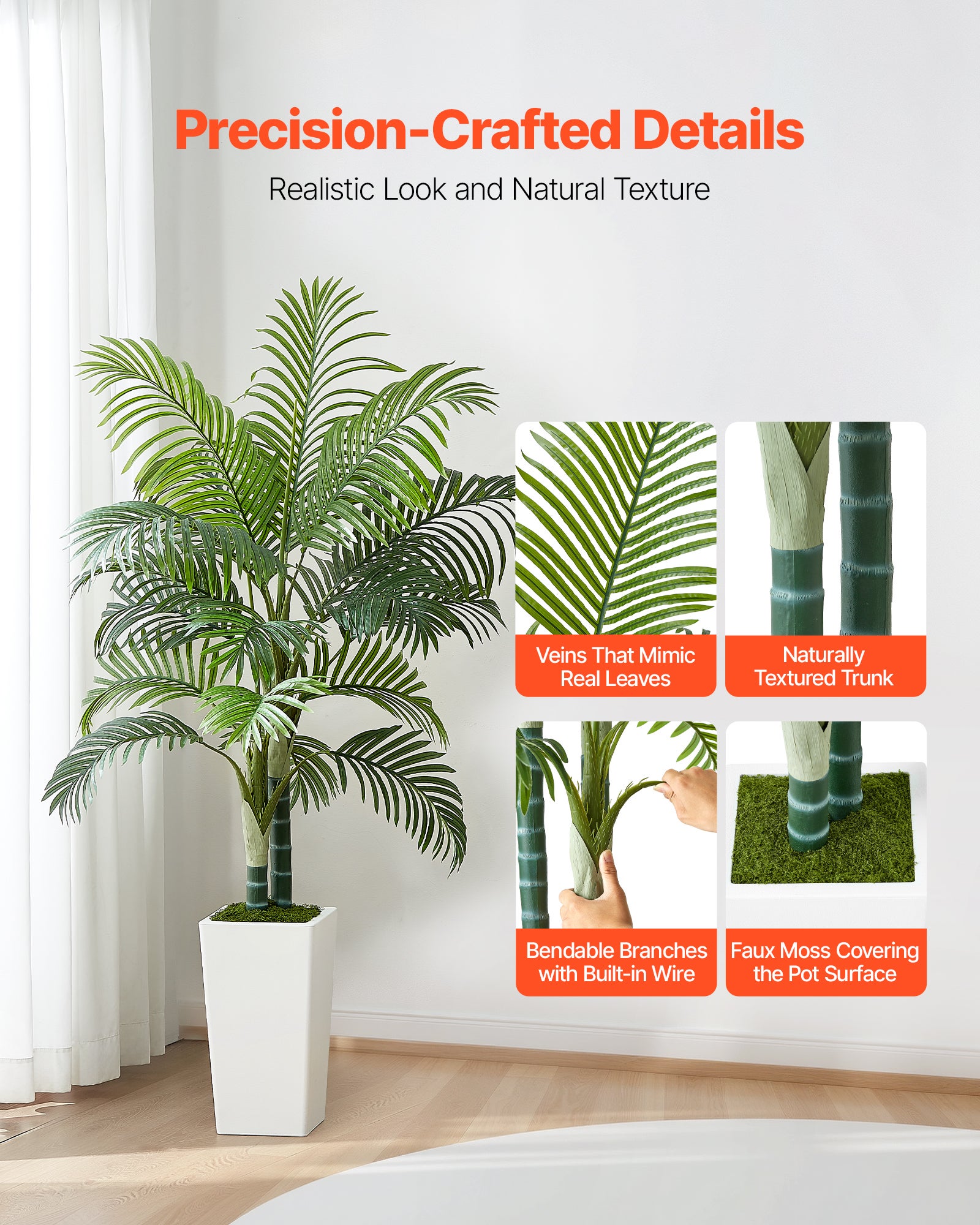 Olivier Artificiel VEVOR 1,5 M - Plante En PE Réaliste Avec Pot, Décoration Intérieur Bureau Salon