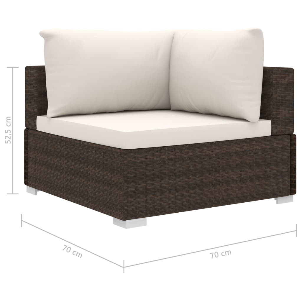 Maison Exclusive - Set Divani da Giardino 8 pz con Cuscini in Polyrattan Marrone - 9