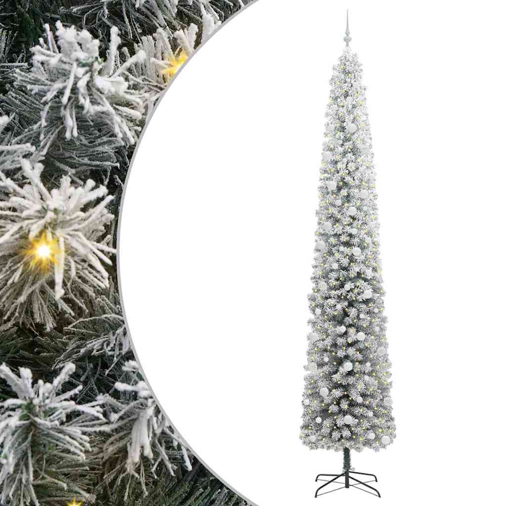 Sztuczna choinka z podstawą Zielony 270 cm PVC, stal i plastik