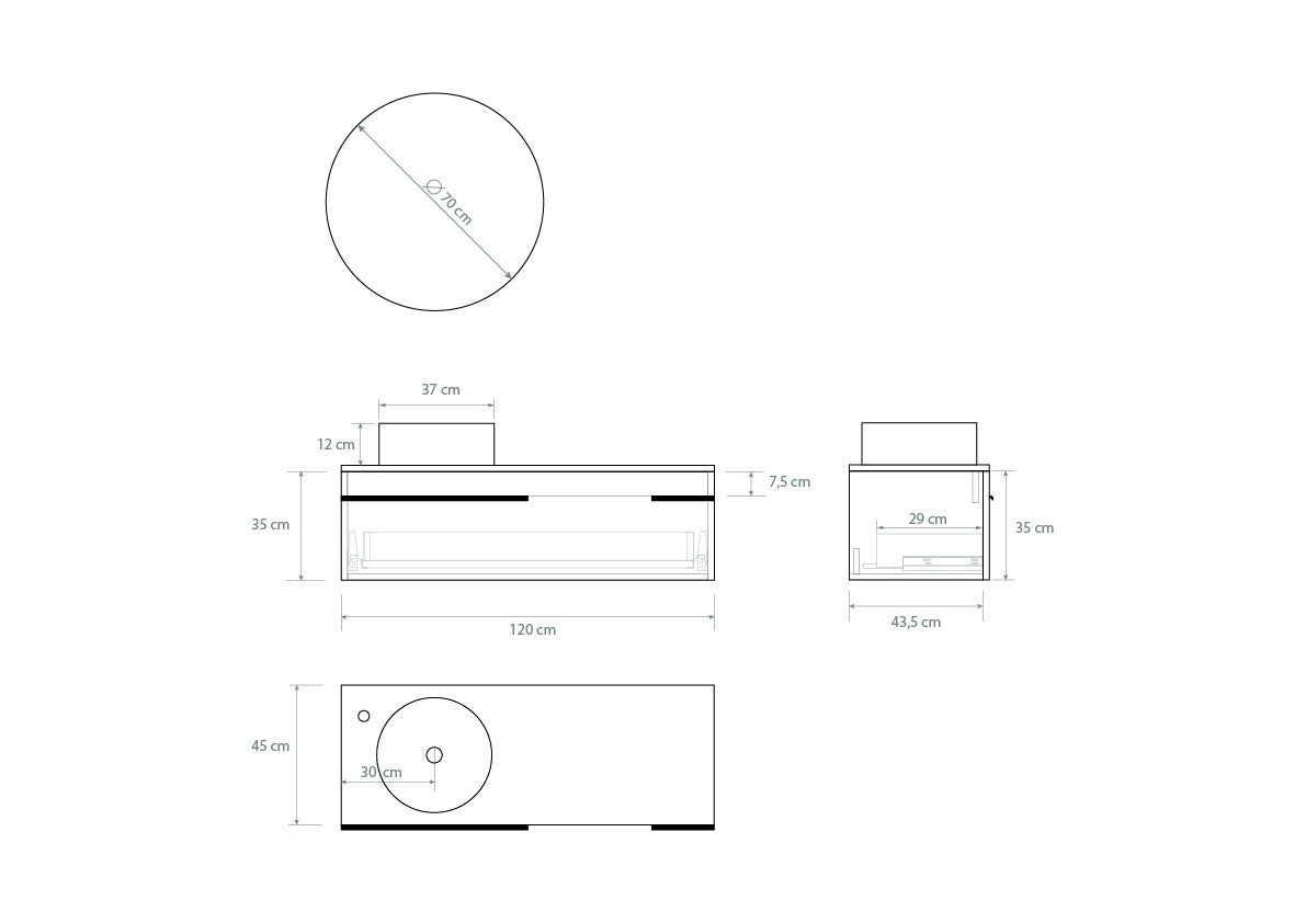 Ensemble de salle de bains Avantarea VOUGLANS Alcatraz 120 cm + lavabo + miroir rond - 6