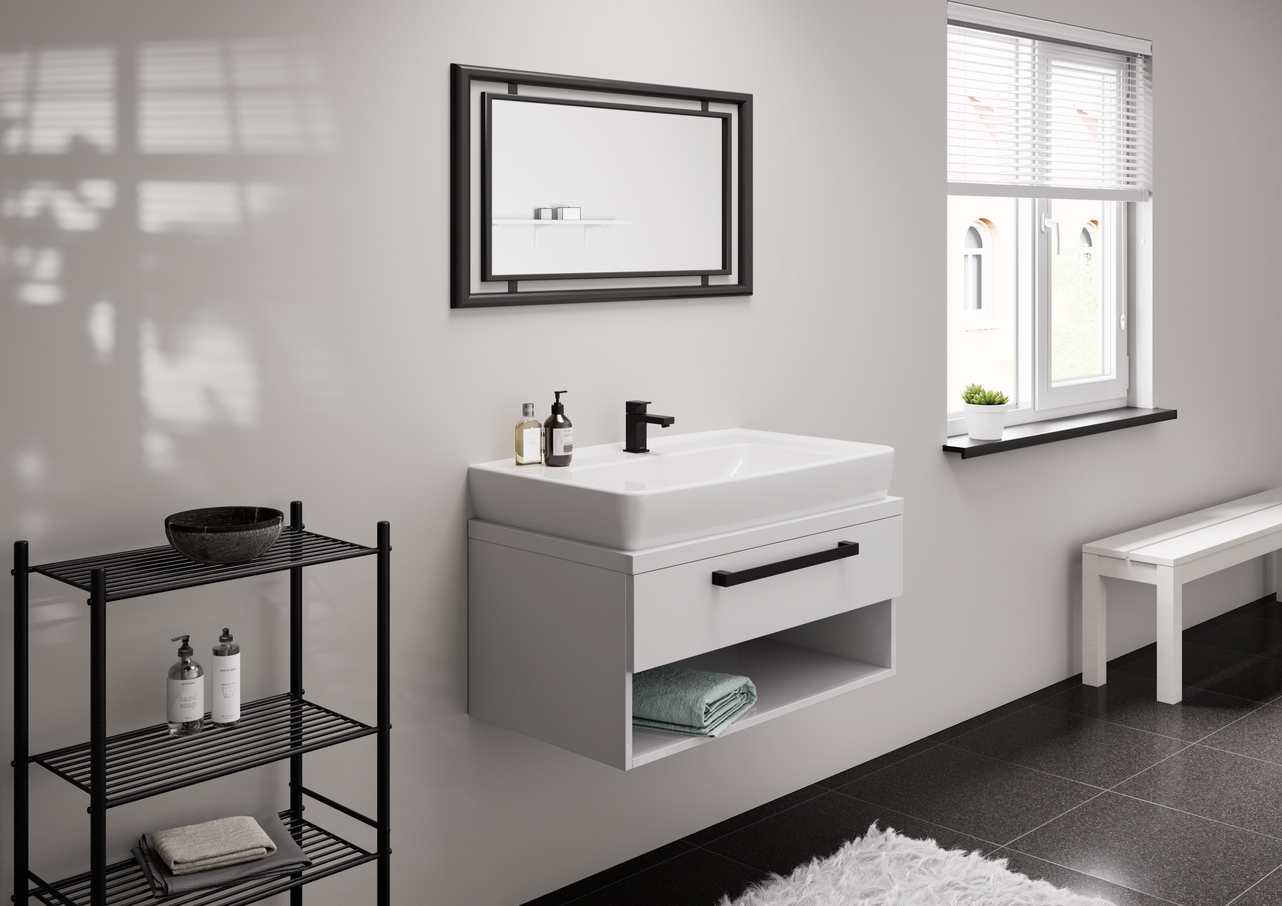 HANSGROHE Robinet de lave-mains 70 eau froide sans tirette ni vidage noir mat - 5