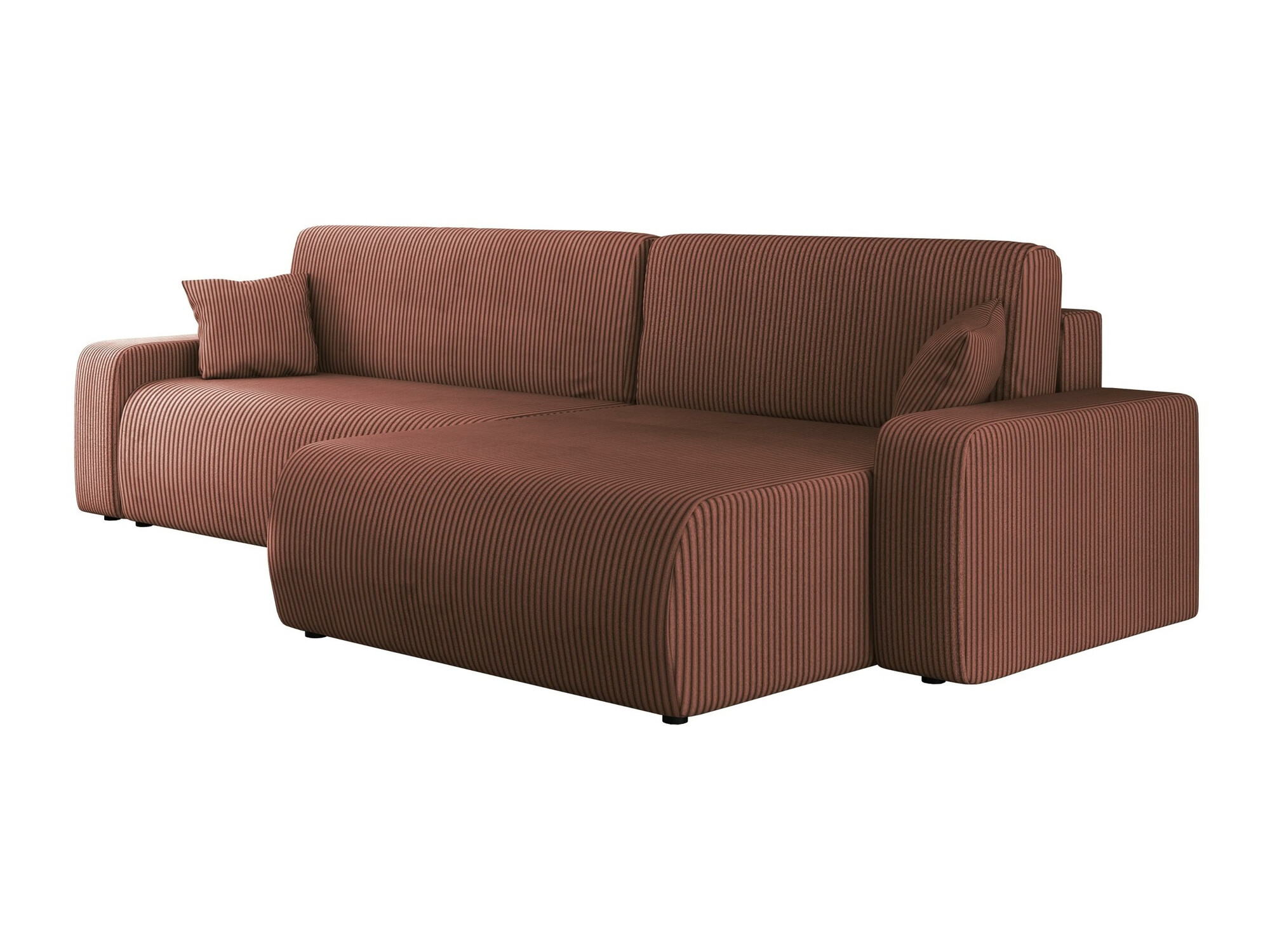 Sofá rinconero shelton 108, rosa, función de descanso, caja de ropa de cama, 274x145x82cm