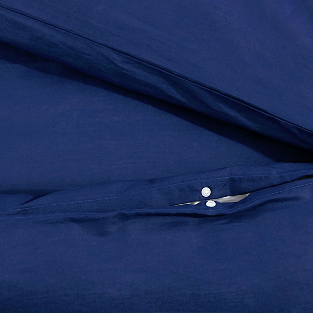 vidaXL Ensemble de housse de couette Bleu marine 200x200 cm Coton - 8