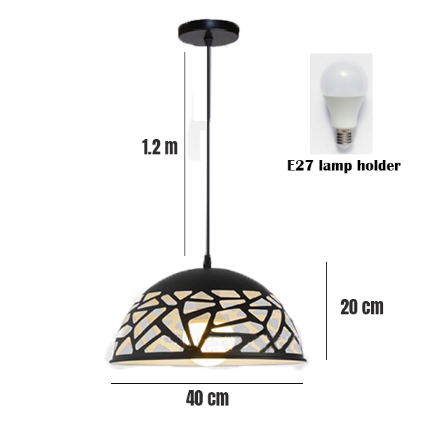 Lampa wisząca LED E27 – żyrandol w stylu retro industrialnym z kutego żelaza, ciepłe światło,regulowana wysokość 1,2 m, do sypialni, jadalni lub baru - 2
