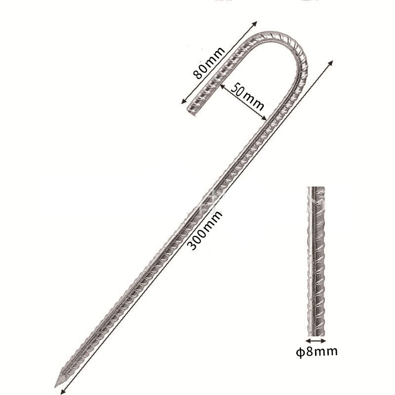 YOUNTHYE 8 Estacas De Acero Galvanizado Resistentes Para Tienda De Campaña, Estacas De Metal De 40 Cm, Estacas De Anclaje Para Camas Elásticas, Columpios, Camas Elásticas, Redes De Fútbol