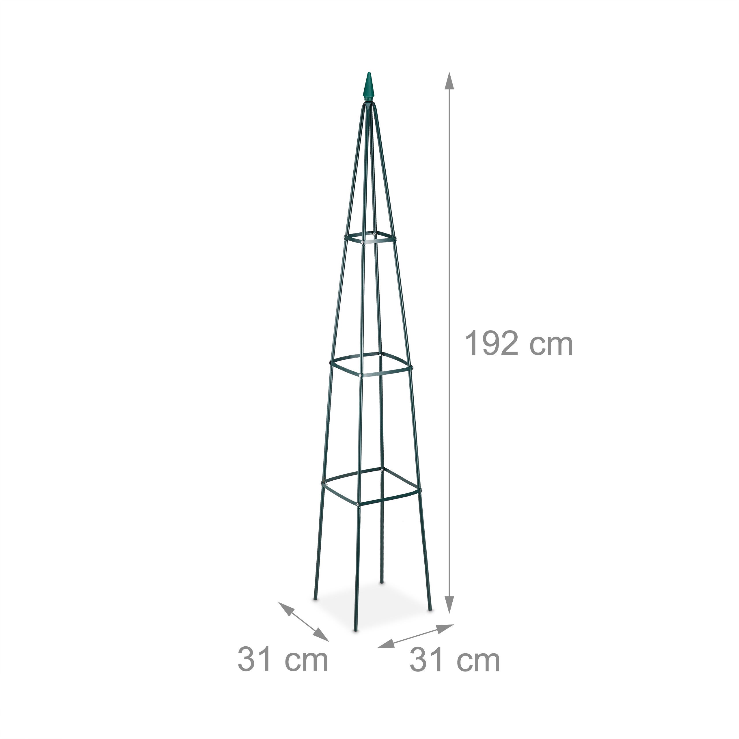 Relaxdays Tuteur Jardin, Pyramide haute 192 cm, Colonne Rosier, Arche Plante grimpante, Arceau , fer, vert foncé - 4