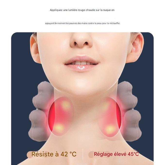 Appareil de massage pour les épaules et la nuque, masseur chauffant bionique, masseur de nuque avec doigts, massage par pétrissage 4D (marron) - 2