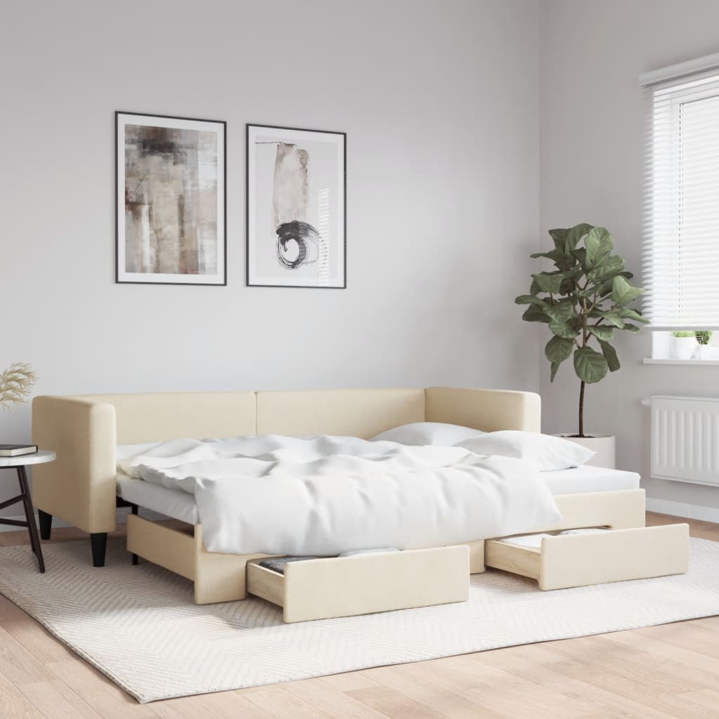 Sofá Cama Nido Con Cajones - Terciopelo Azul, 90x200 Cm, Práctico Para Invitados Y Ahorrar Espacio