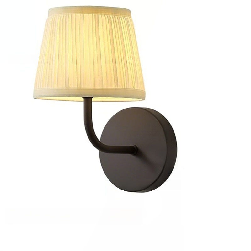 Lampa ścienna lampa ścienna do sypialni lampa ścienna do salonu lampa ścienna na toaletkę V przewodowa klosz z tkaniny bez źródła światła czarna