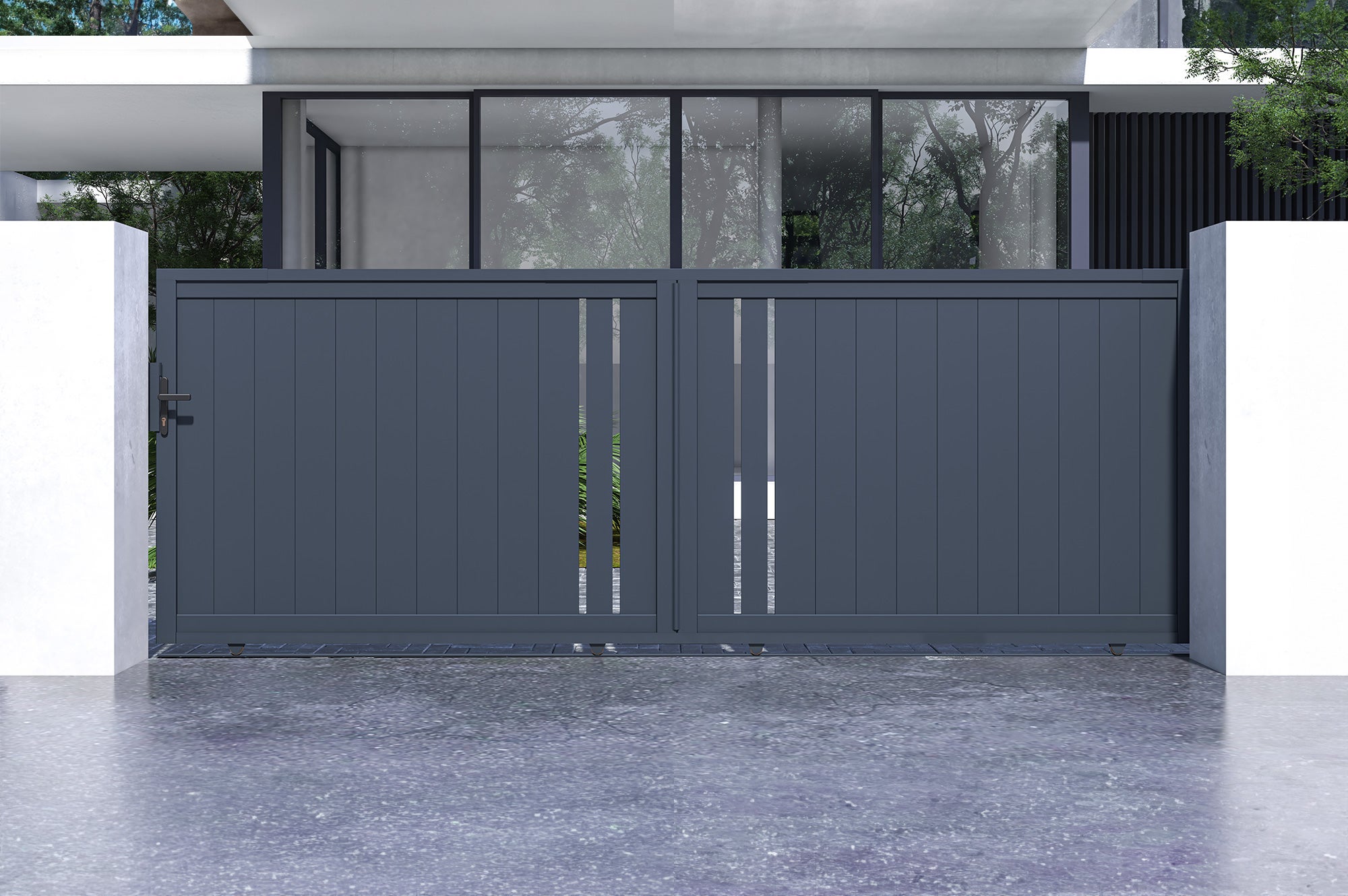 Brama przesuwna 4m GIONA H.180 aluminium szare