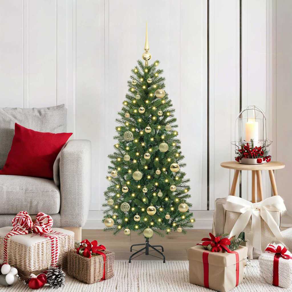 Sztuczna choinka z 150 diodami LED Zielony 120 cm PE i PVC