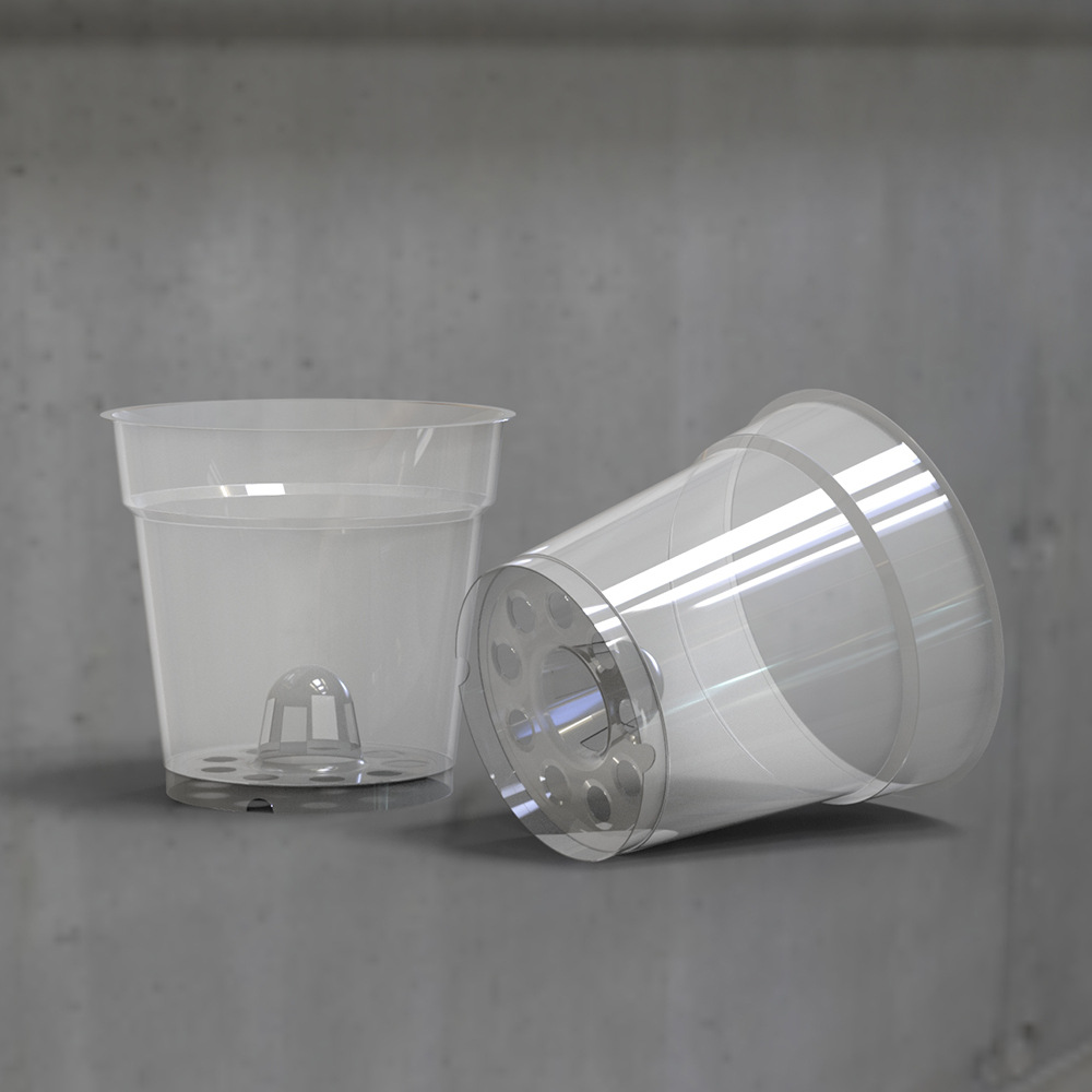 Kit rinvaso orchidee: vaso trasparente con fori di drenaggio - Ø 11,5 cm - 1 - 4