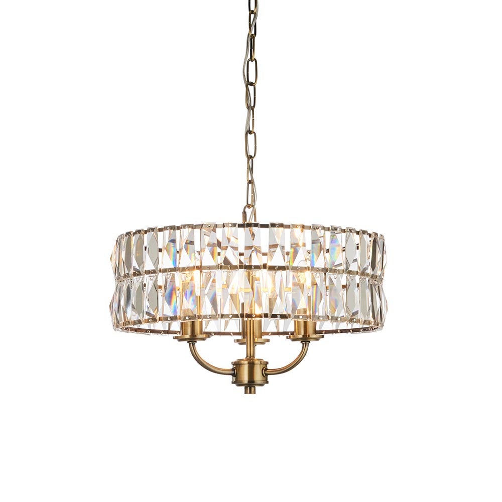 Lampa wisząca CLIFTON antyczna mosiężna 3xE14x15W szkło wym:142x38,5x38,5cm IP20 Endon