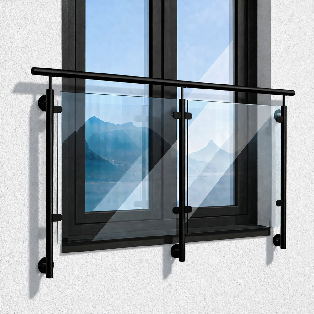 Barandilla exterior color negro de seguridad ventana - nicea iii - ventana 1300 mm