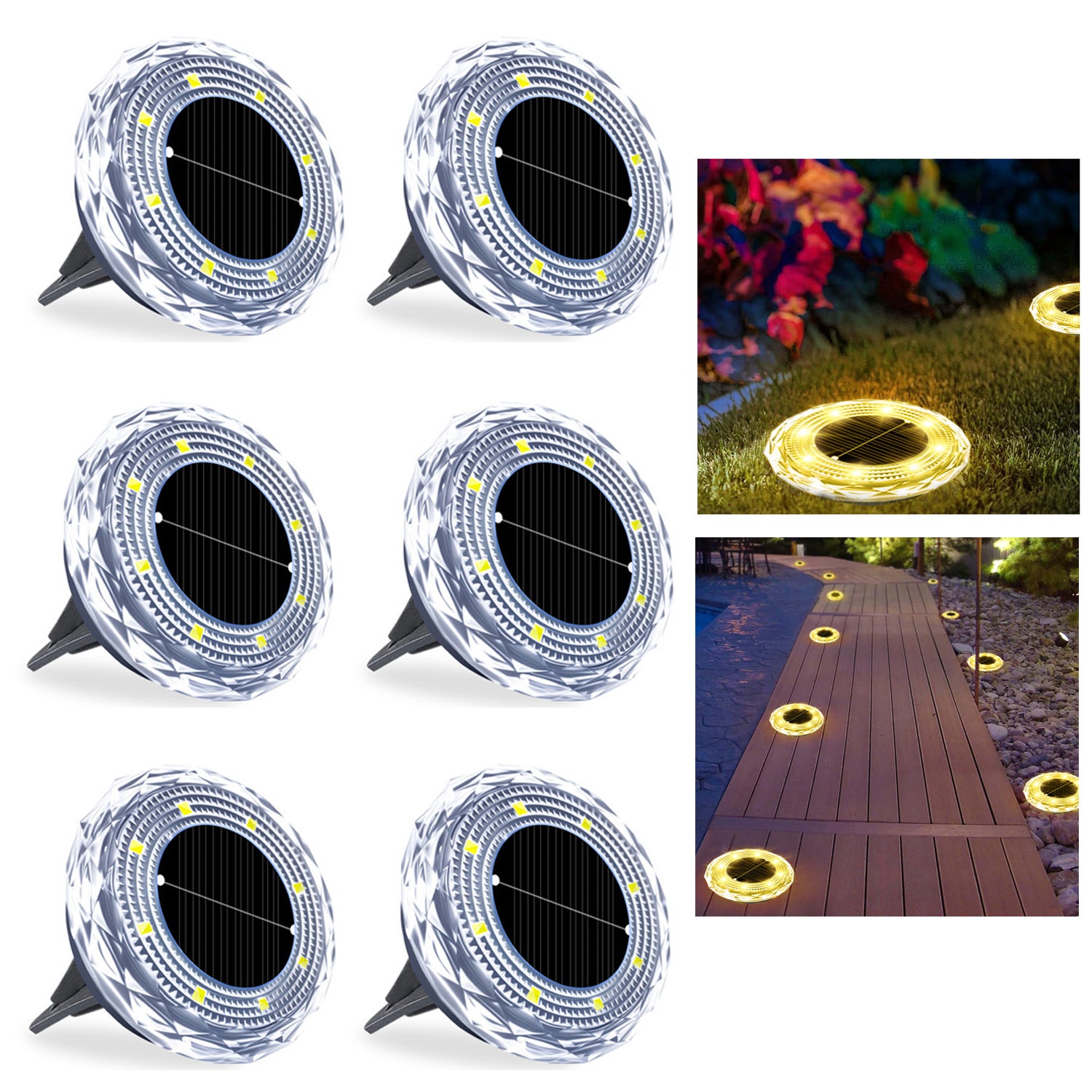 PIOREE 12 Luci Solari Da Esterno Per Vialetto – LED 3000K Calde, Pannello Monocristallino, Batteria 1000mAh, Impermeabili IP65, Accensione Automatica