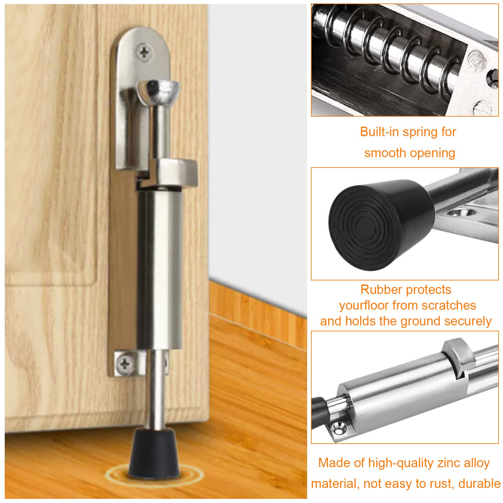 Arrêt de Porte en Métal avec Commande au Pied, Bloque Porte Sol, Stop Porte, Cale Porte, Bloc Porte, Butée de Porte Support de Porte en Alliage de - 2