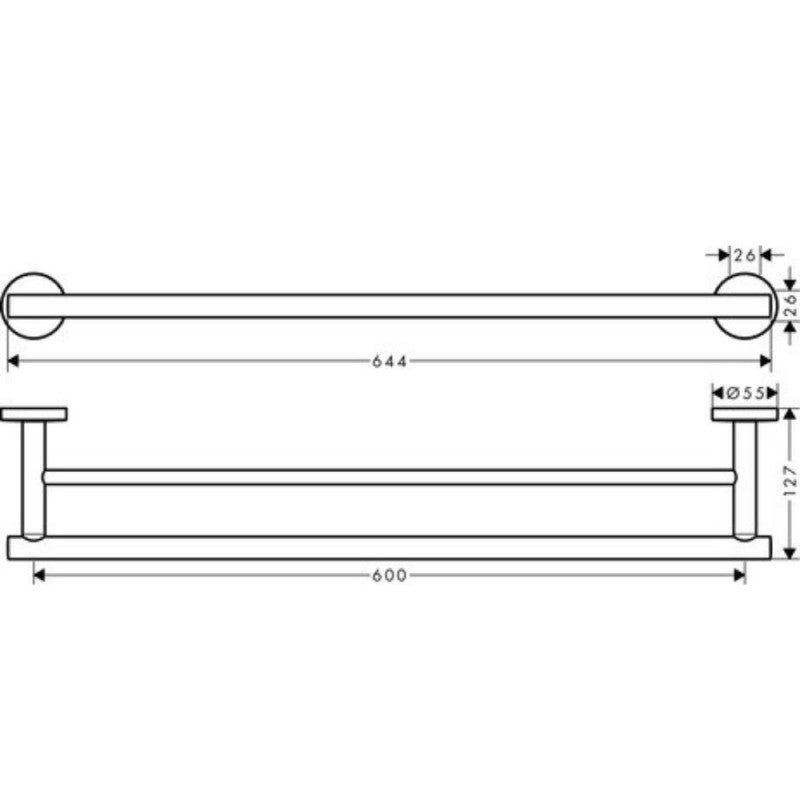 HANSGROHE Double barre Porte-serviette chromé Logis Universal - 2