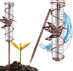 2 Pièces Pluviomètre en Verre Pluviomètres pour Cour Pluviomètre pour Jardin 7 Pouces