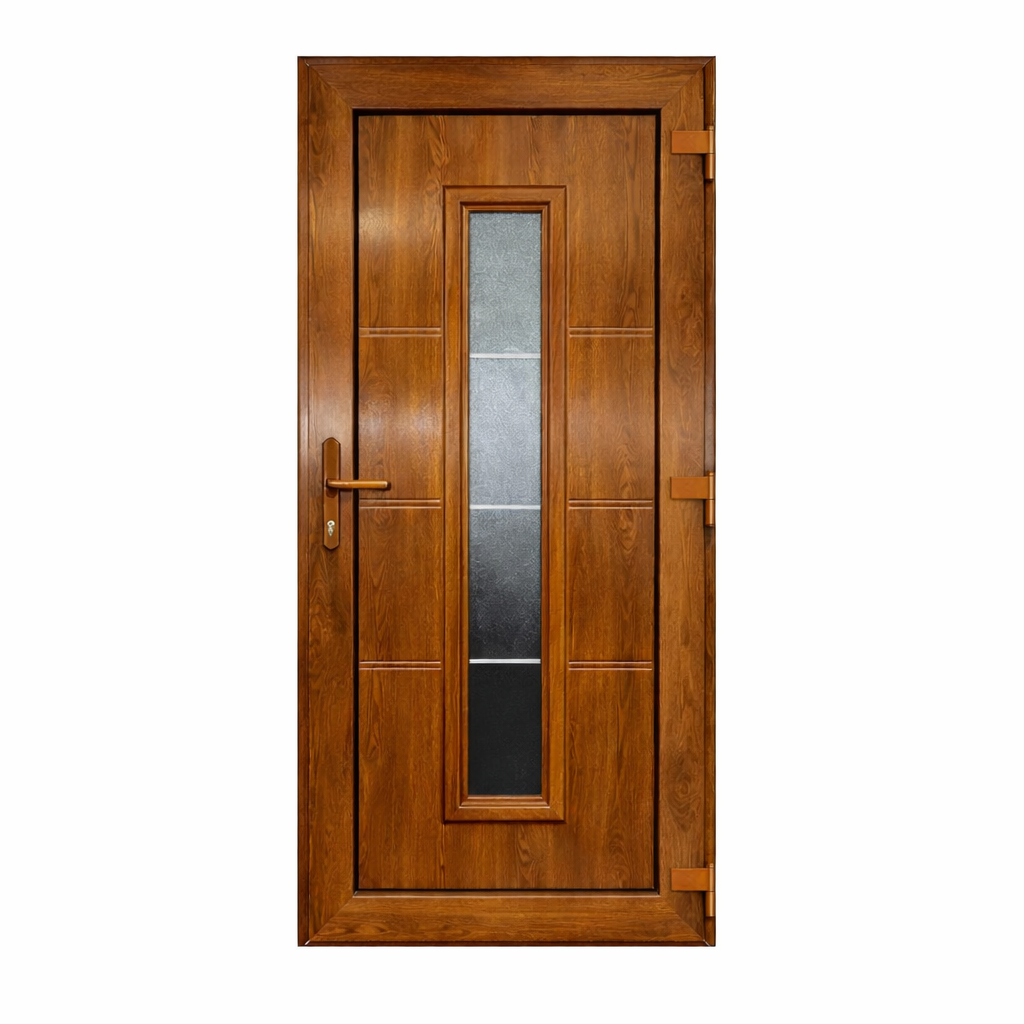 Puerta de entrada roble MG3 en PVC L100x H210, apertura a la destra - 2
