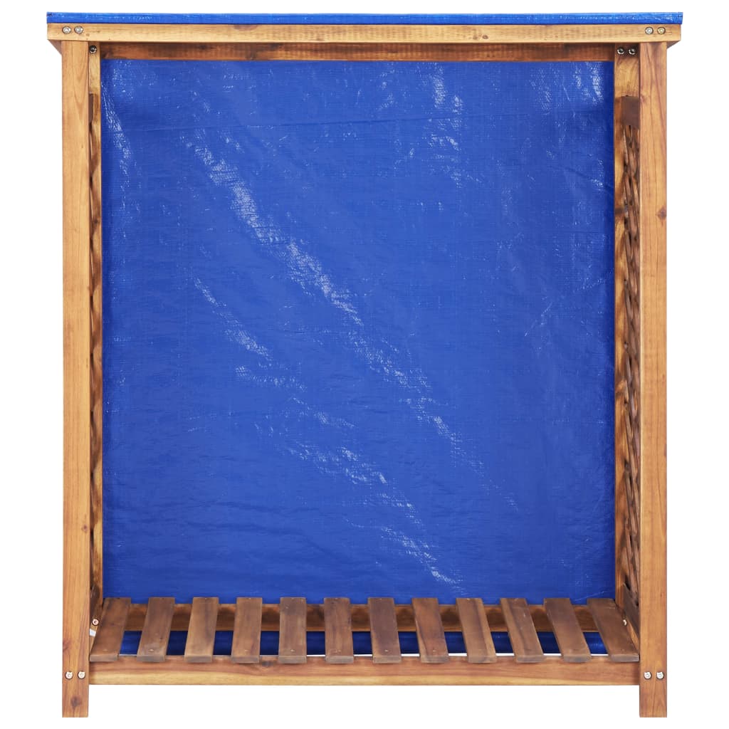 Caseta para le?a madera maciza de acacia 105x38x115 cm