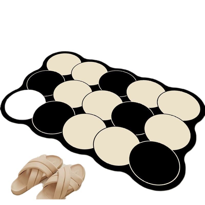 Okrągła mata wejściowa do łazienki, 50 x 80 cm, minimalistyczny styl amerykański, łatwa do wyschnięcia, ch��onna, odporna na plamy i antypoślizgowa, w