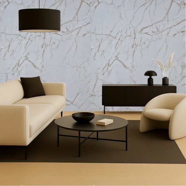 Panel Revestimiento Pared PVC Efecto Mármol Calacatta Brown 260x122x0.3 cm (3.17m²)