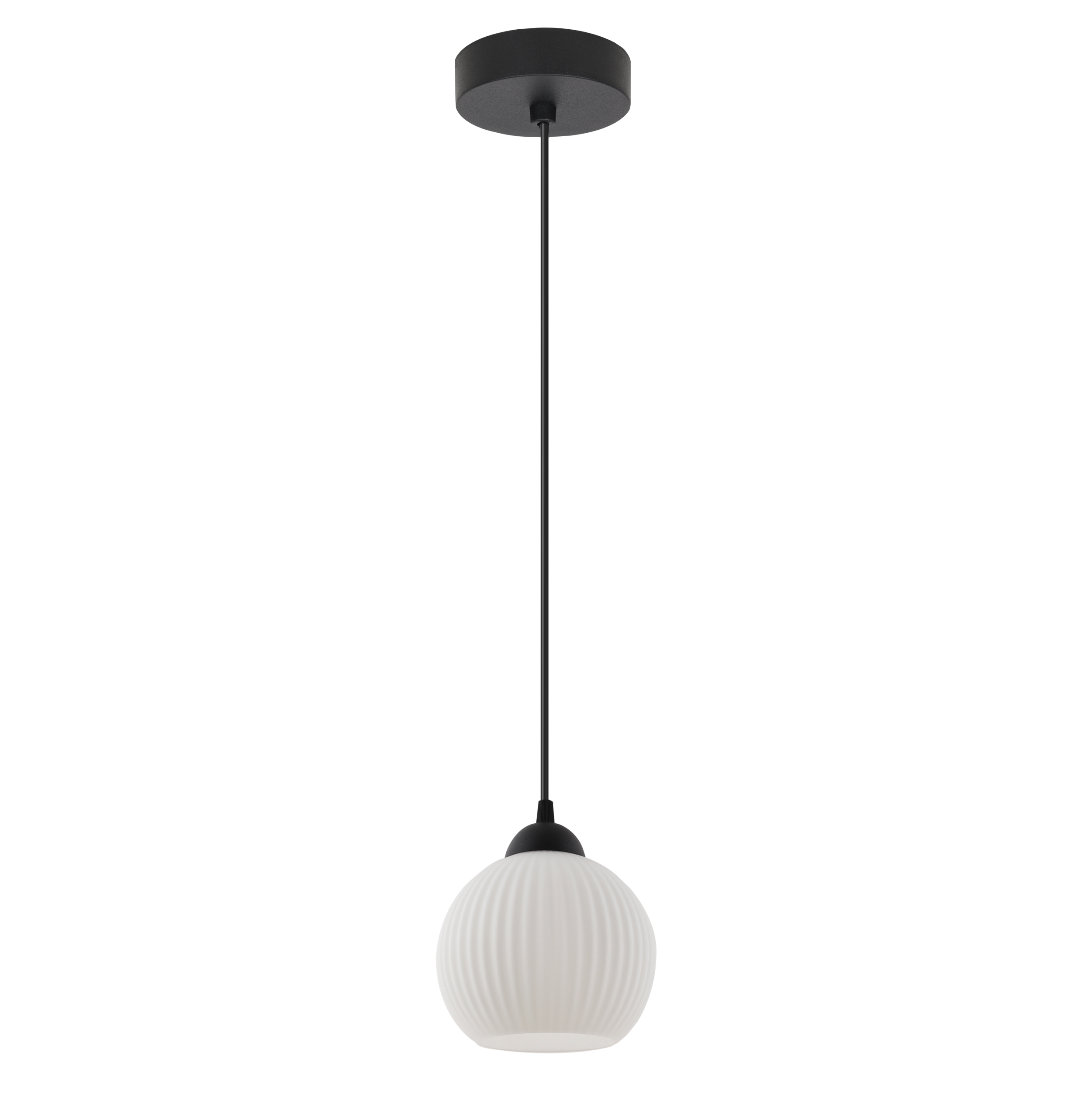 Lampa sufitowa wisząca Riffle loft 1xE27 klosz kula czarna/biała Light Home LH - 2
