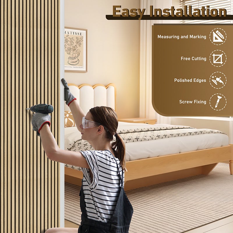 1x panneaux acoustiques en bois de chêne 120*60*2,1 cm - Mur à lamelles en bois MDF Panneaux muraux Décoration intérieure Insonorisants - 2