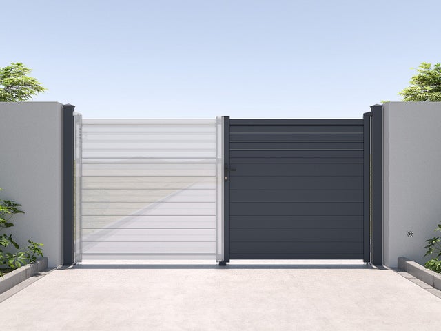 Pilier pour portail en aluminium - L15 cm x H190 cm - anthracite - NERETO