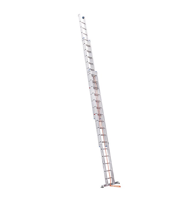 Echelle coulissante à corde professionnelle 3 plans 3x16 échelons 10,8m/11,1m Hailo Trio