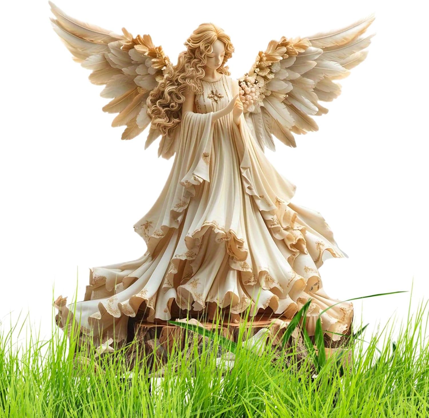 Figurka anioła | Dziewczynka-anioł karmiąca gołębie, palik ogrodowy, akrylowa figurka ogrodowa na ścieżki, trawnik, patio, podwórko