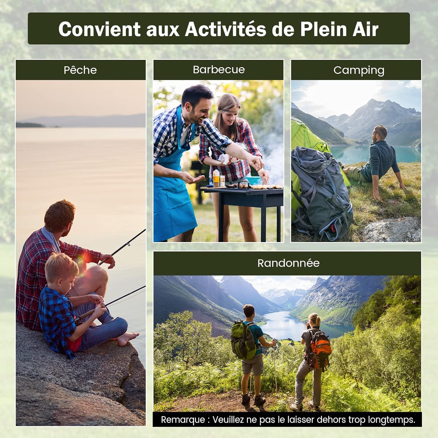 Leżak 2-Częściowy Zestaw, Składane Krzesło Z Bambusa Z Kieszenią Boczną, Obciążenie Do 150 Kg, Kempingowe Z Torbą Do Przenoszenia, Plażowe - 6