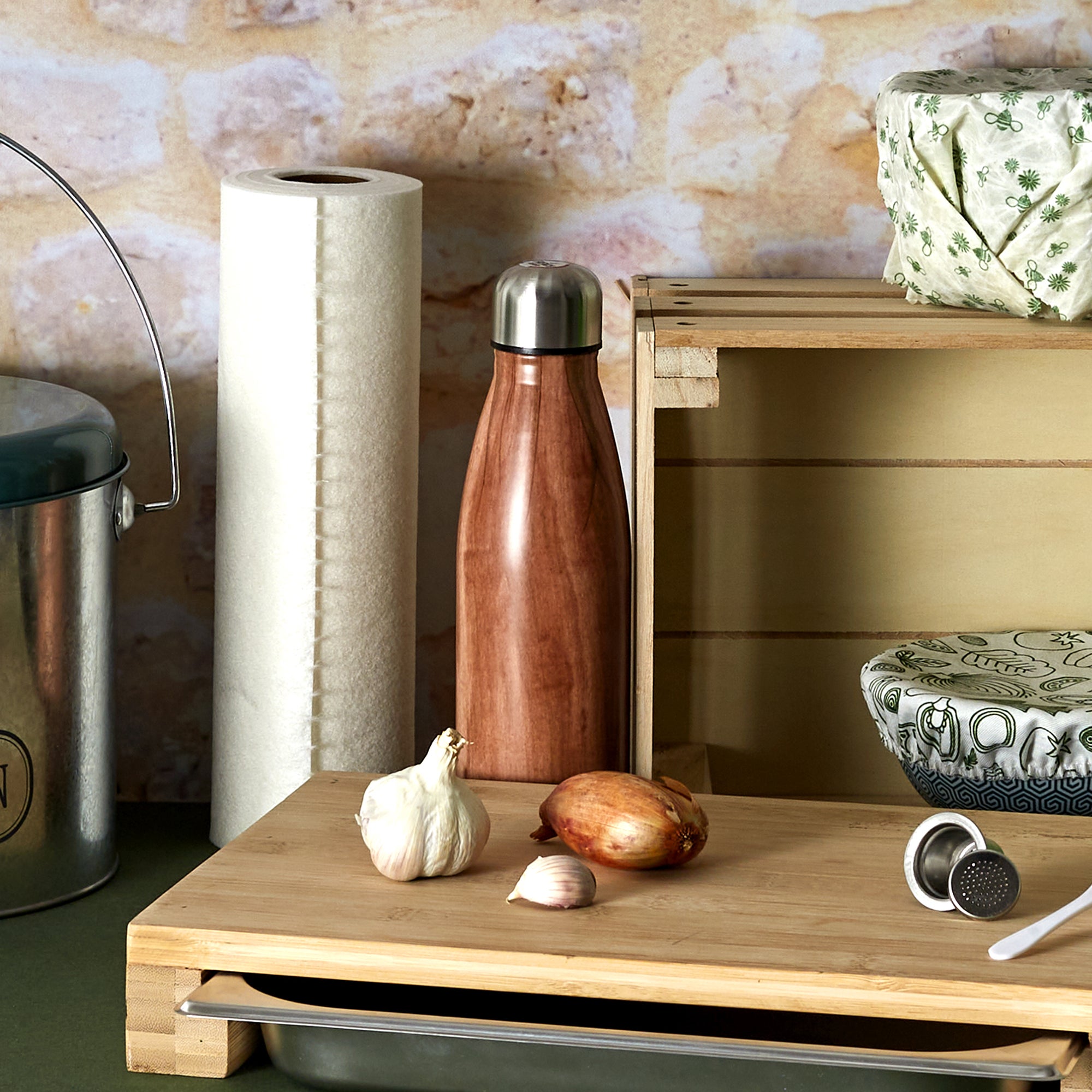 Bouteille de Transport - COOK CONCEPT - Isotherme - Effet Bois - Marron - 2