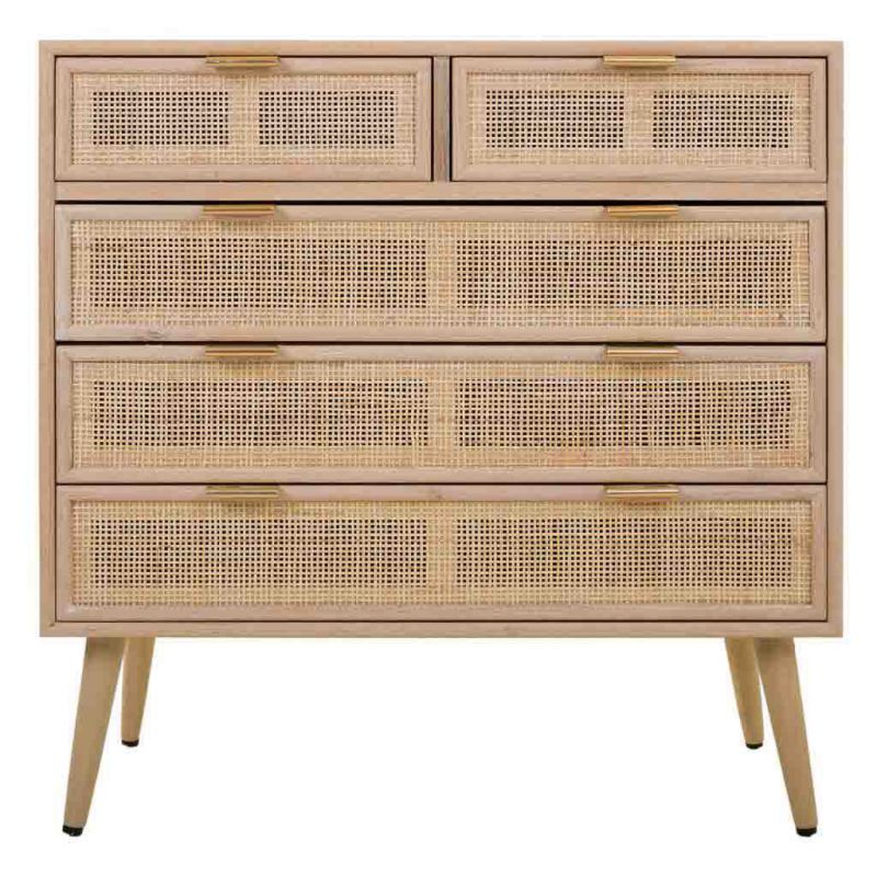 Commode en bois et grille marron 80x39.5x81h - 9