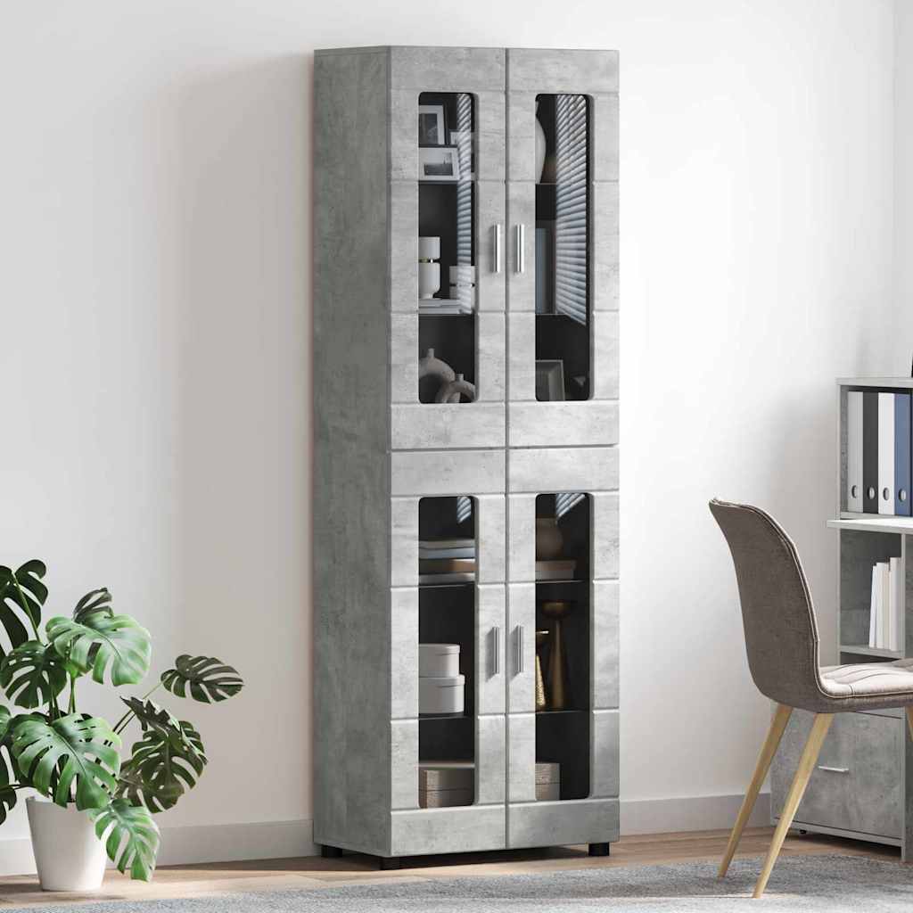 Armoire Haut de rangement - Armoire De Chambre avec étagère Gris béton 60 x 35 x 182 cm - 4
