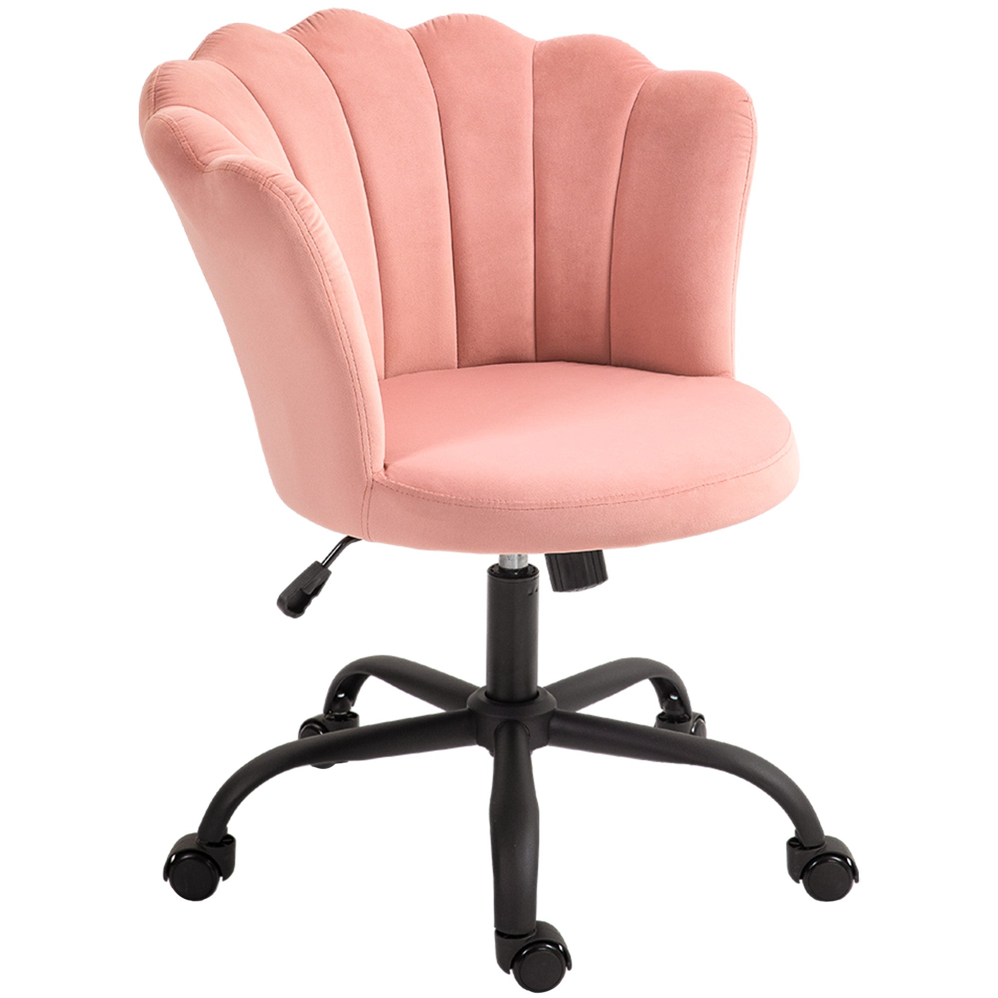 Sedia Da Ufficio Ergonomica HOMCOM Senza Braccioli - Altezza Regolabile 46-56 Cm, Tessuto Grigio, Funzione Dondolo
