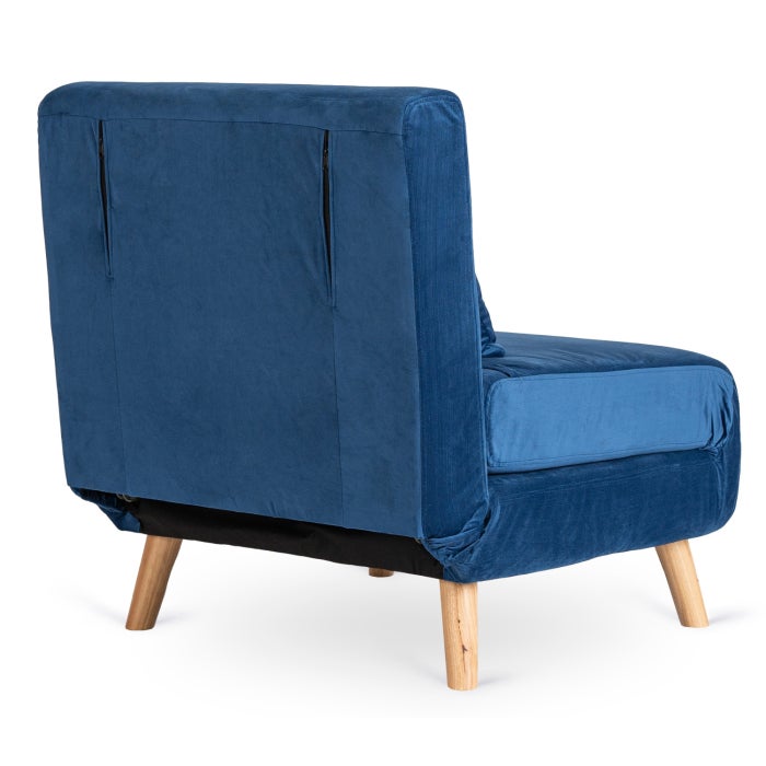 Fotel Rozkładany Do Spania Leżak Łóżko Sofa Jednoosobowa Granatowy MARRY - 7