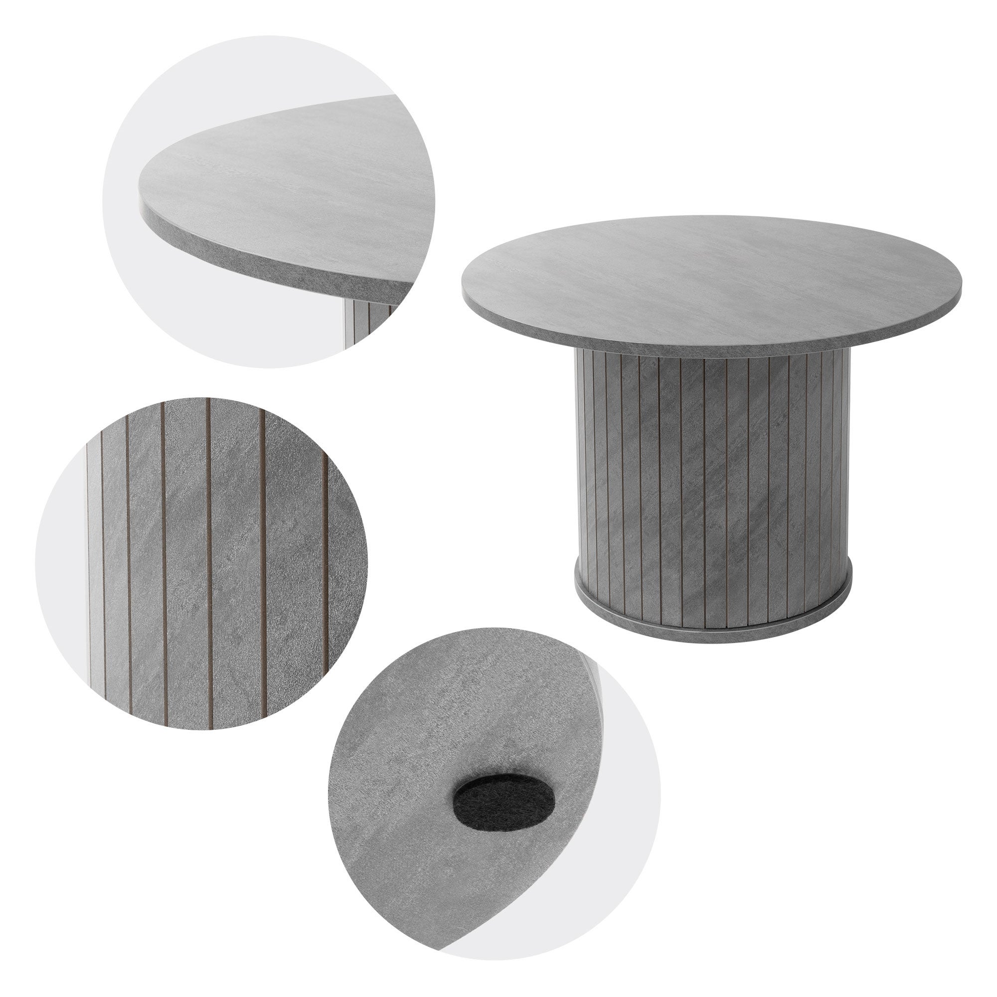 ML-Design okrągły stolik kawowy Ø60x50 cm szary betonowy wygląd nowoczesny stolik do salonu z podwyższanym blatem elegancki stolik pomocniczy - 4