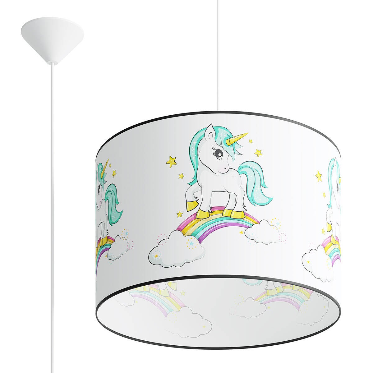 Lampa wisząca Unicorn wielokolorowy 1xE27x15W dziecięca wym: 95 x 40 x 40 cm tworzywo sztuczne Sollux Lighting