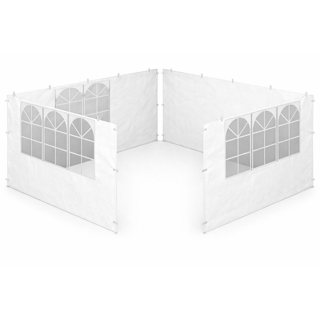 DUPI Carpa Plegable 3x3 Metros | Patas Negras | Incluye Cerramiento Perimetral Gazebo | Set Laterales con 3 Ventanas y 1 Cerramiento | Blanca - 6