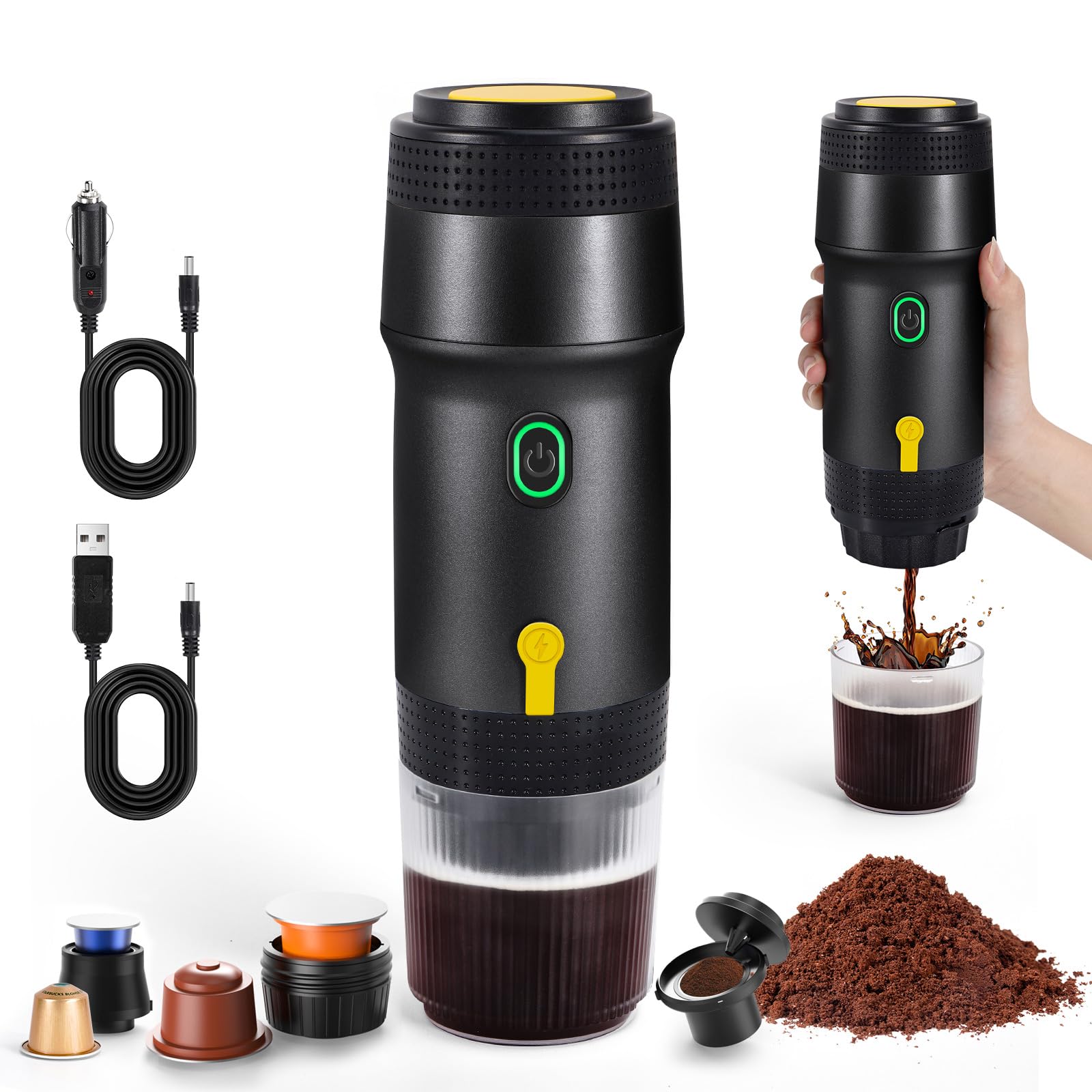Machine à expresso électrique portable, mini cafetière rechargeable Machine à expresso électrique portable, mini cafetière rechargeable