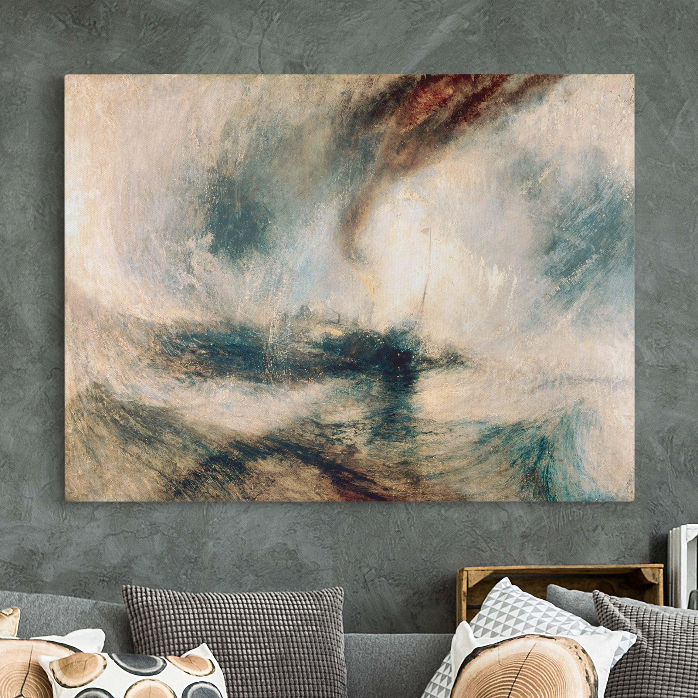 Lienzo cuadro en lienzo bastidor impresion en lienzo azul william turner pintura artista 178 dormitorio salón pasillo comedor 80 x 60 cm