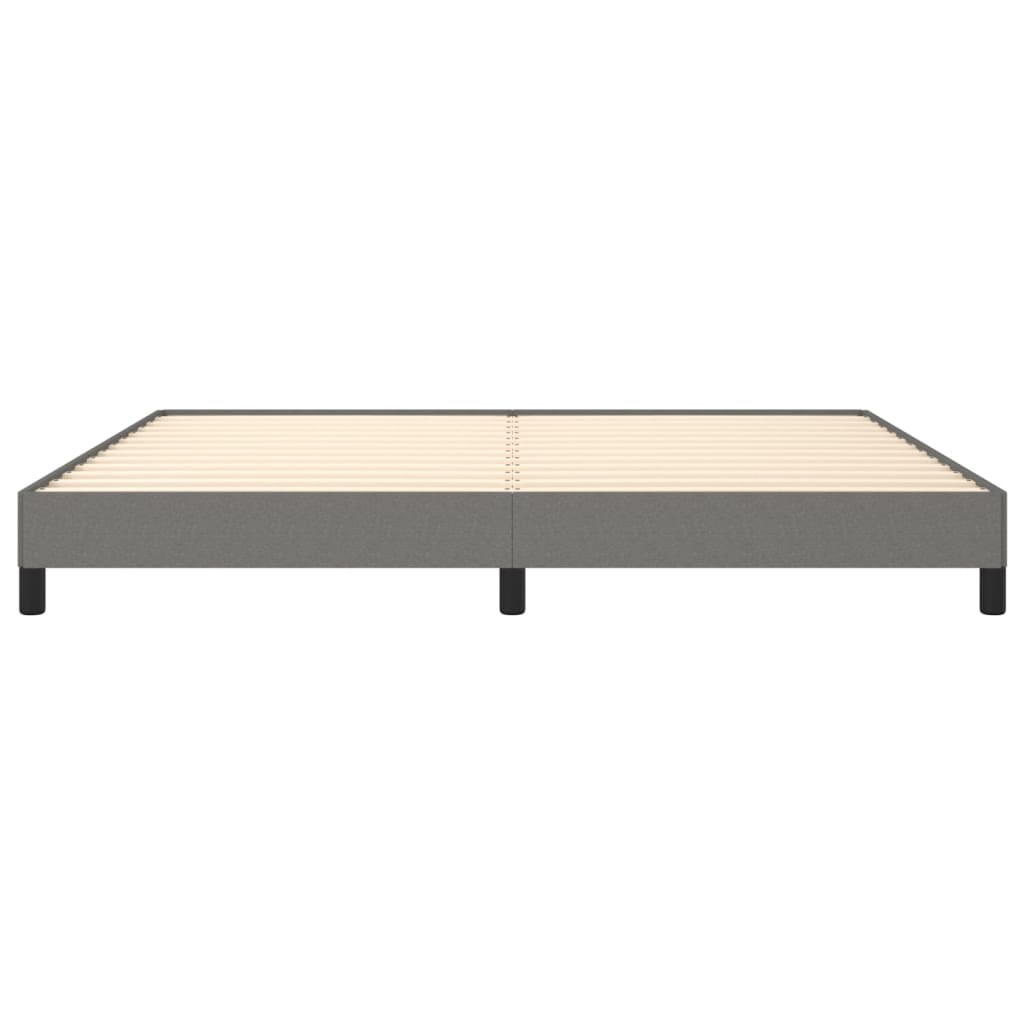Cadre de lit sans matelas gris foncé 200 x 200 cm tissu - 5