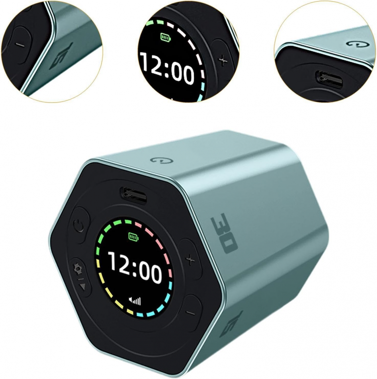 Temporizador Pomodoro com função de balanço, contagem regressiva personalizável de 3/5/10/15/30 minutos para a cozinha, azul. - 2