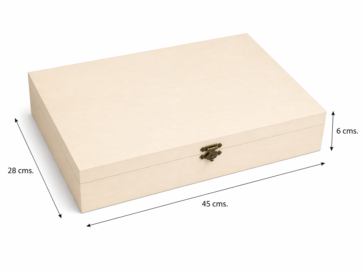 Coffret en bois. Intérieur compartimenté pour les collections. Brut, pour la décoration. Dimensions (largeur/profondeur/hauteur)&nbsp;: 45 x 28 x 6 cm. - 3